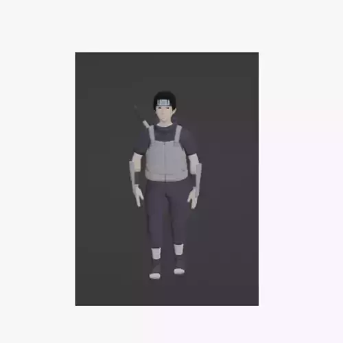 Itachi Anbu Samehada Anbu sword Low-poly 3D model
