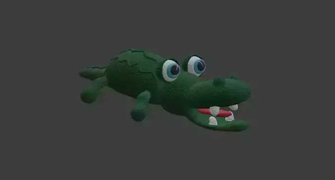 Wool Crocodile Toy Low-poly 3D model
