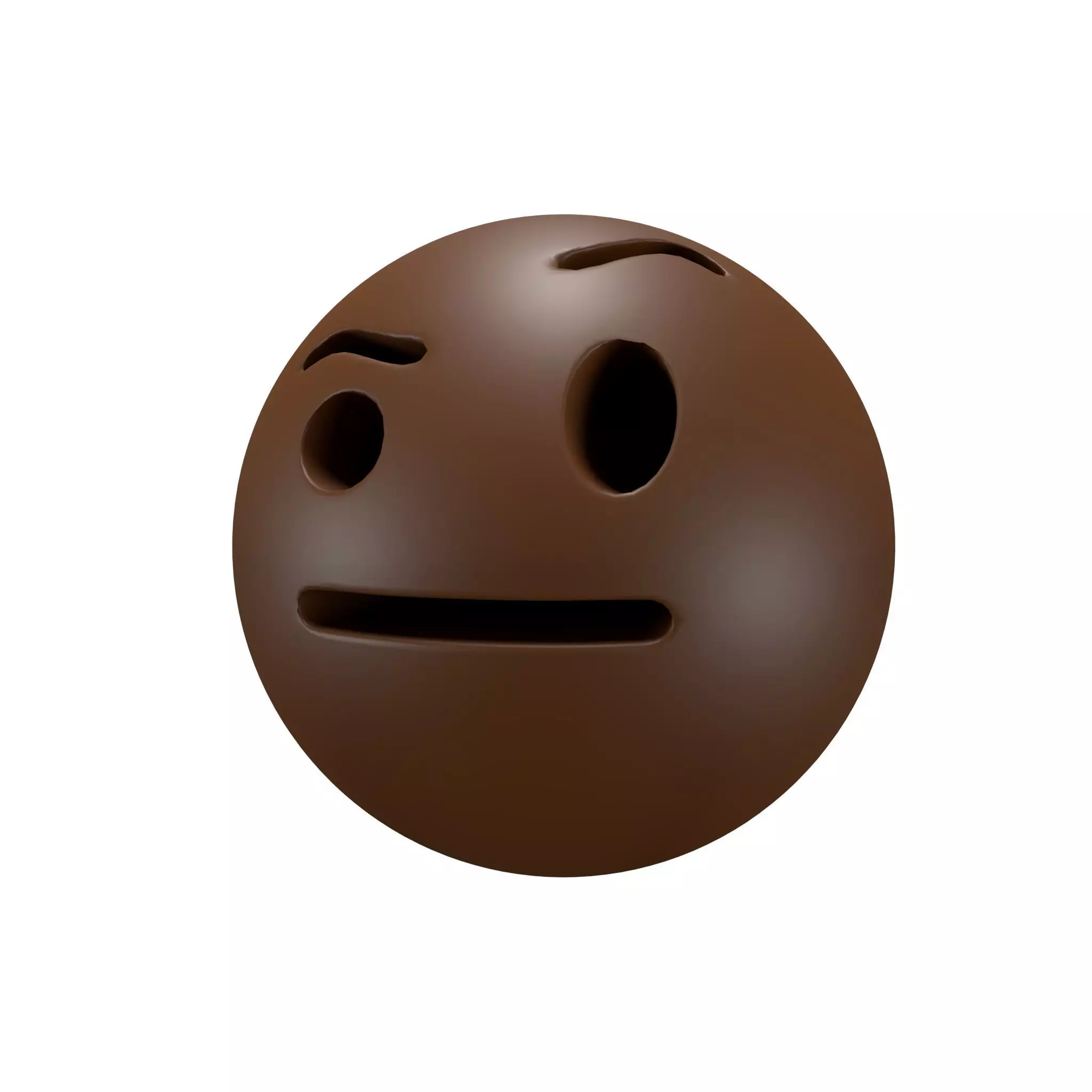 Face With Raised Eyebrow 04 Low-poly 3D model_0