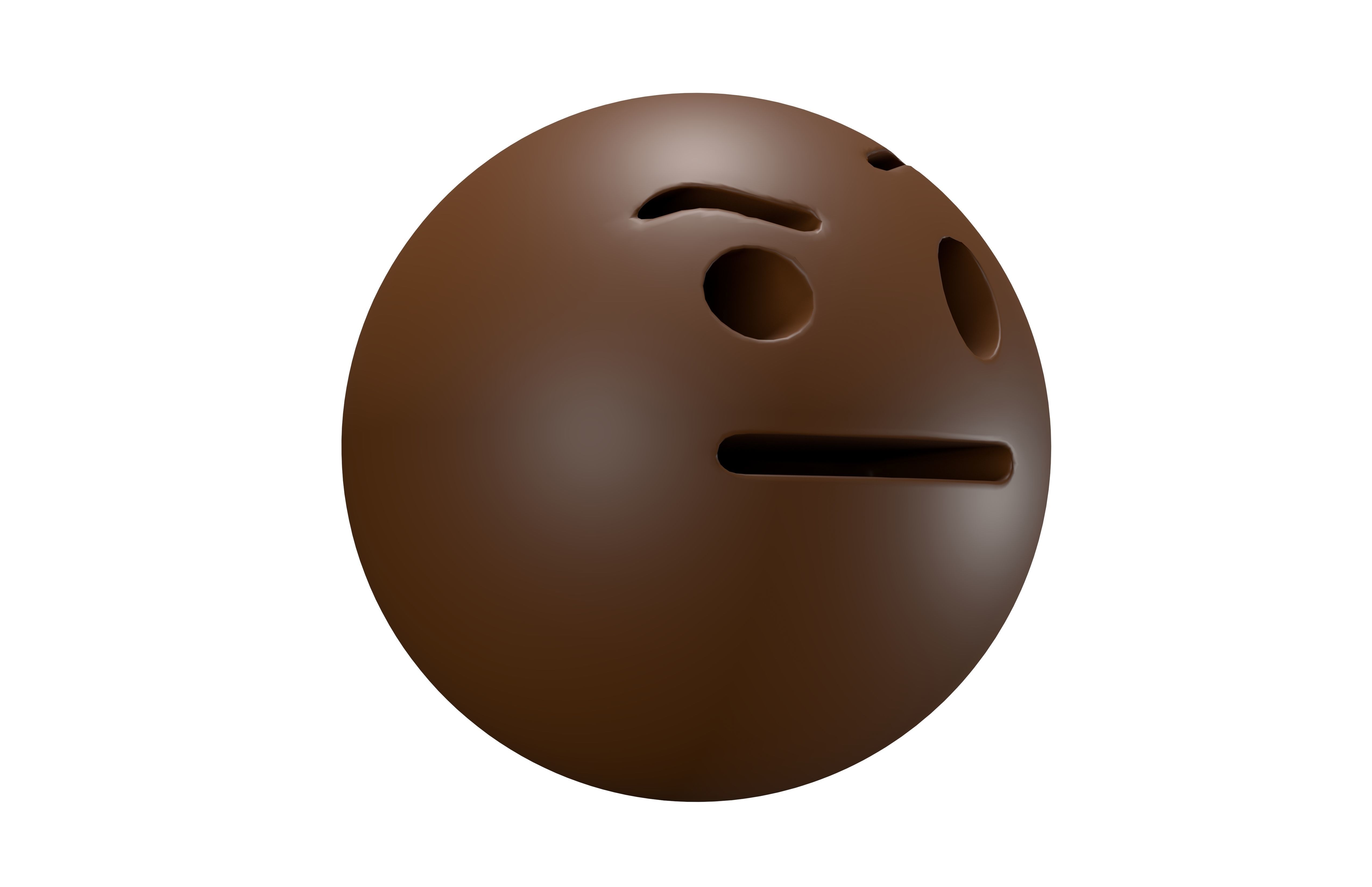 Face With Raised Eyebrow 04 Low-poly 3D model_3