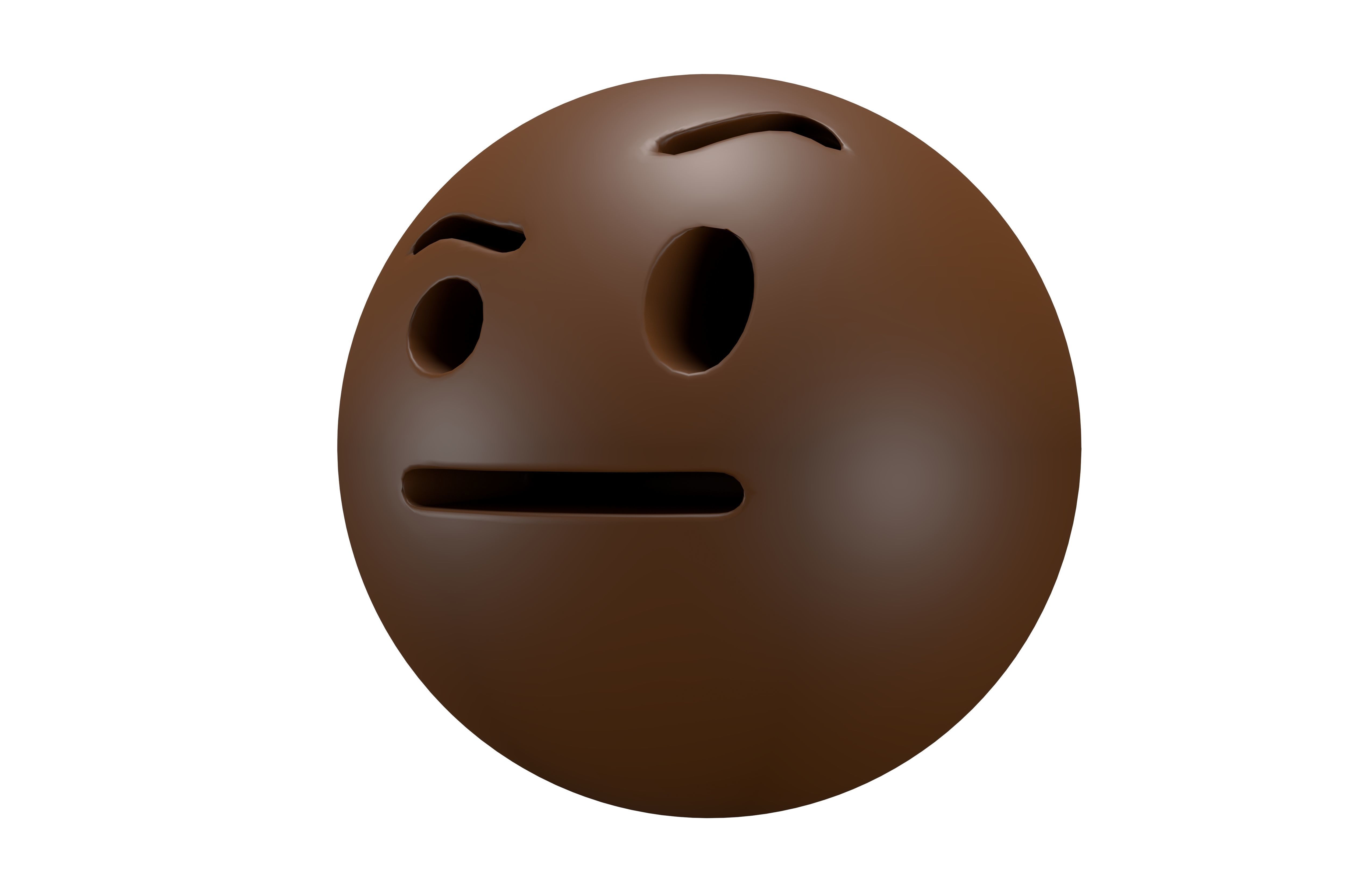 Face With Raised Eyebrow 04 Low-poly 3D model_1