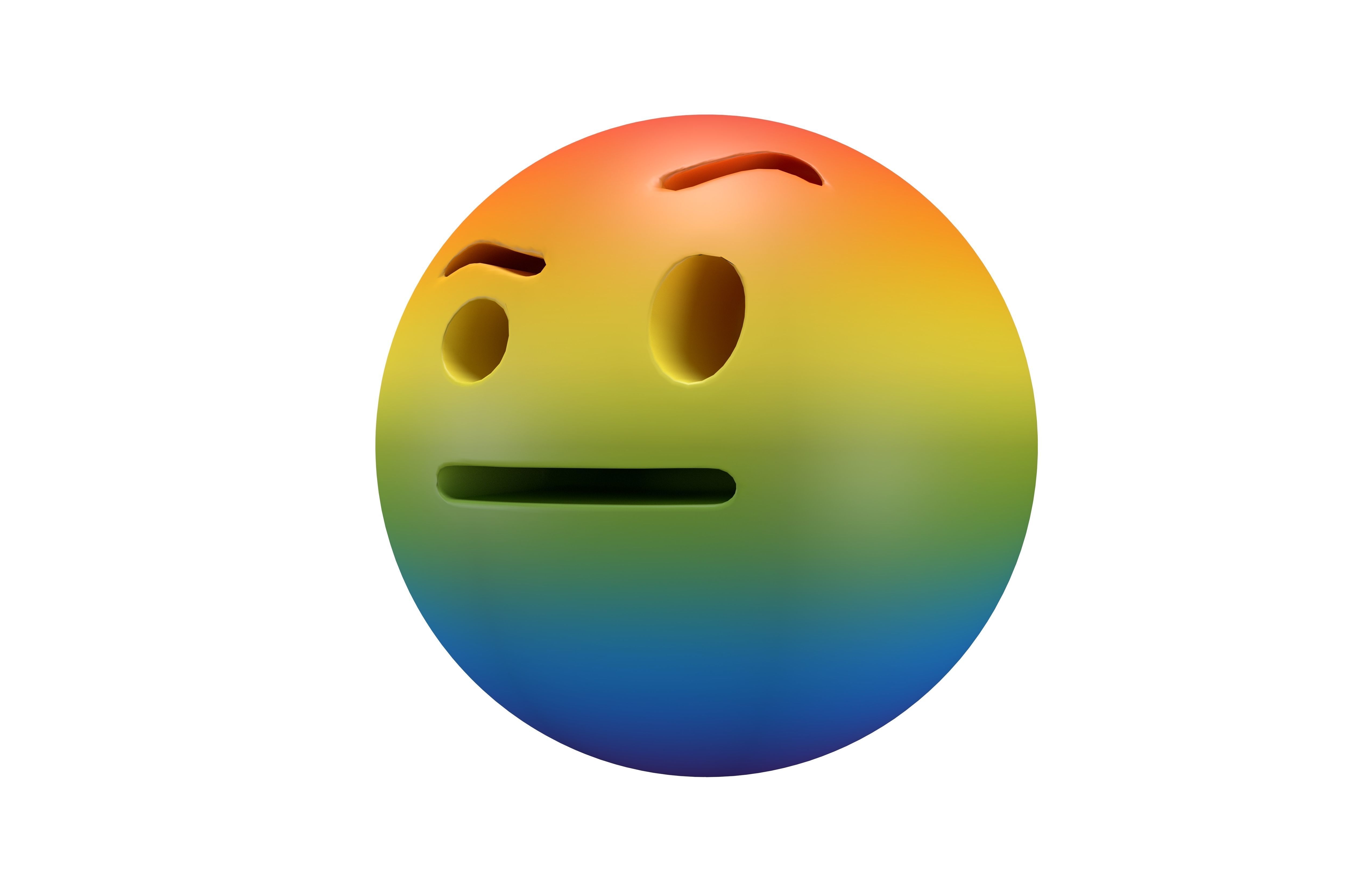 Face With Raised Eyebrow 05 Low-poly 3D model_1