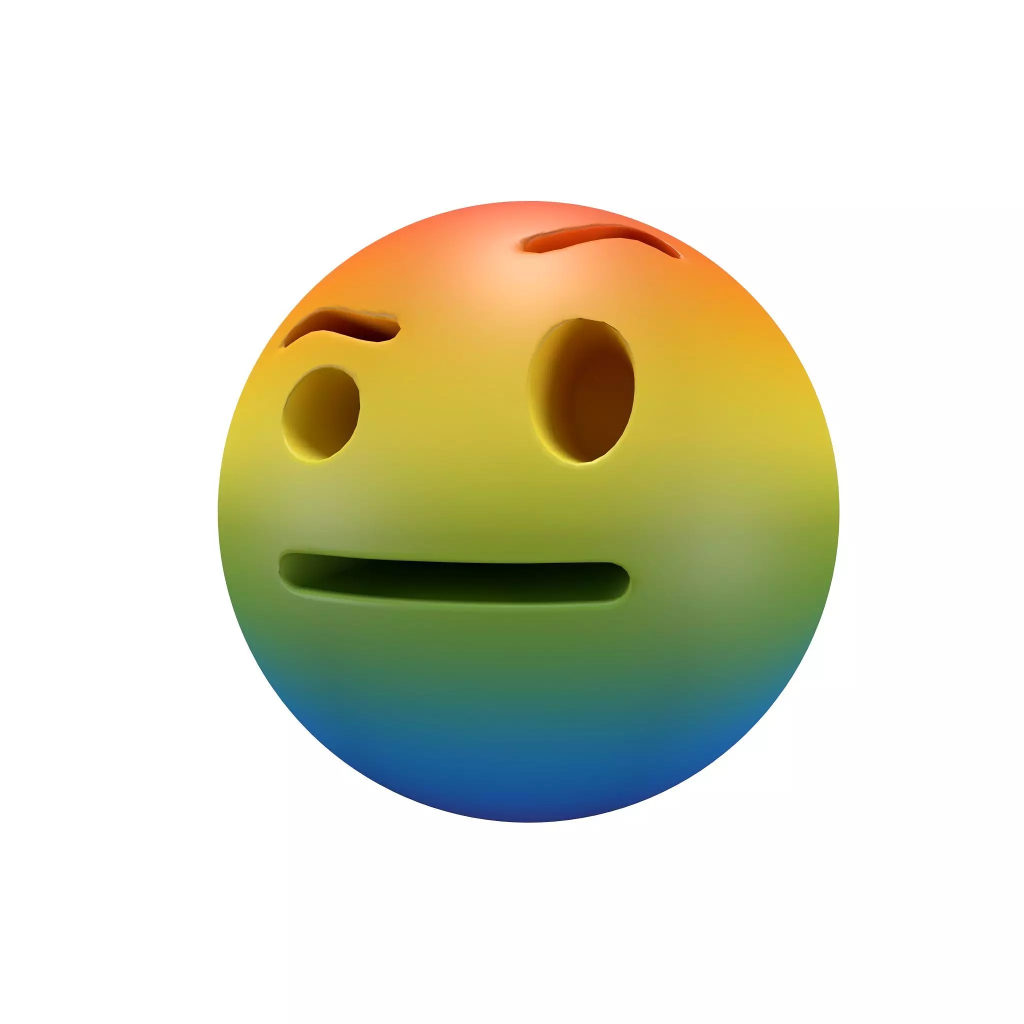 Face With Raised Eyebrow 05 Low-poly 3D model_0