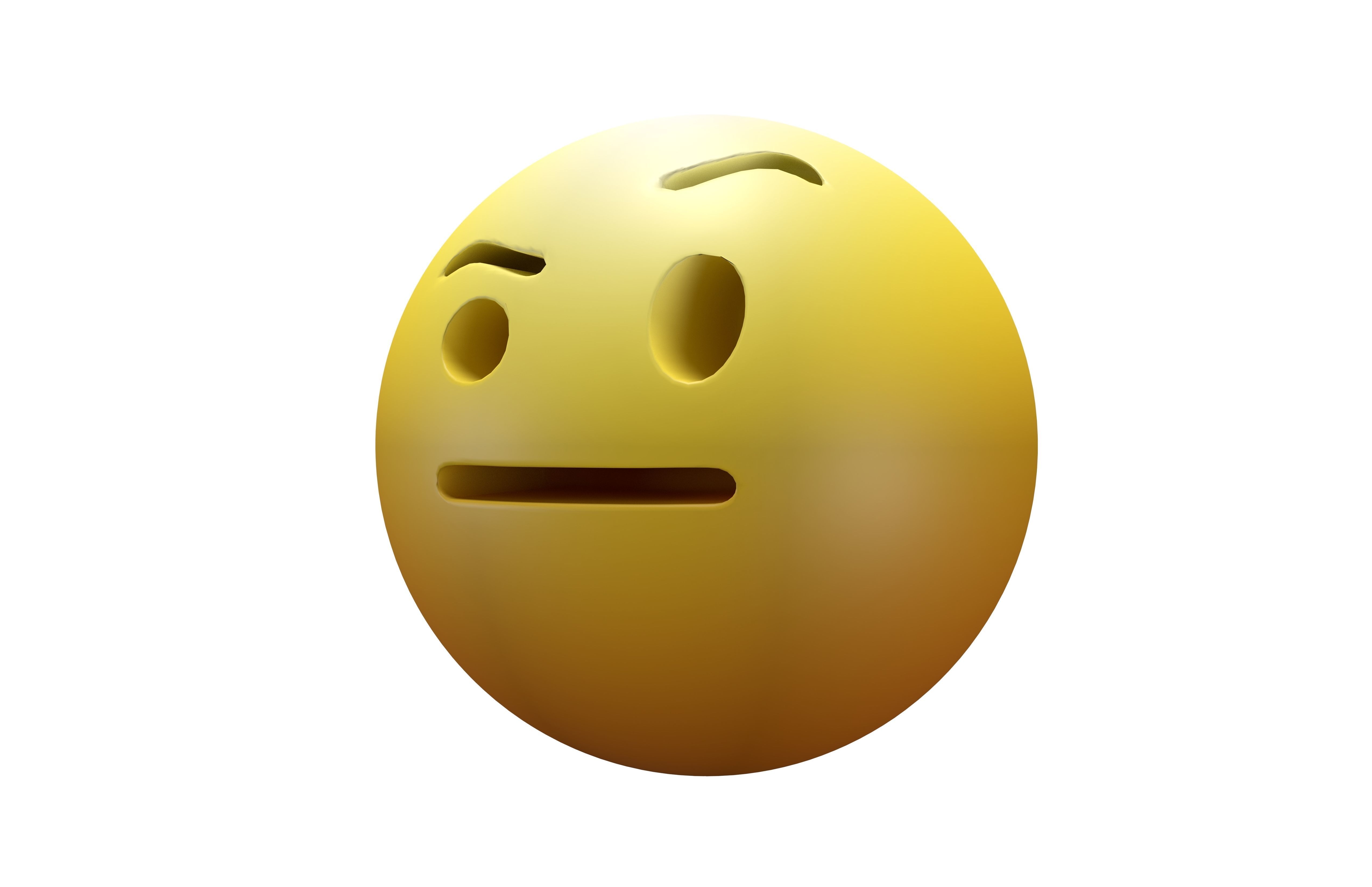 Face With Raised Eyebrow 06 Low-poly 3D model_1