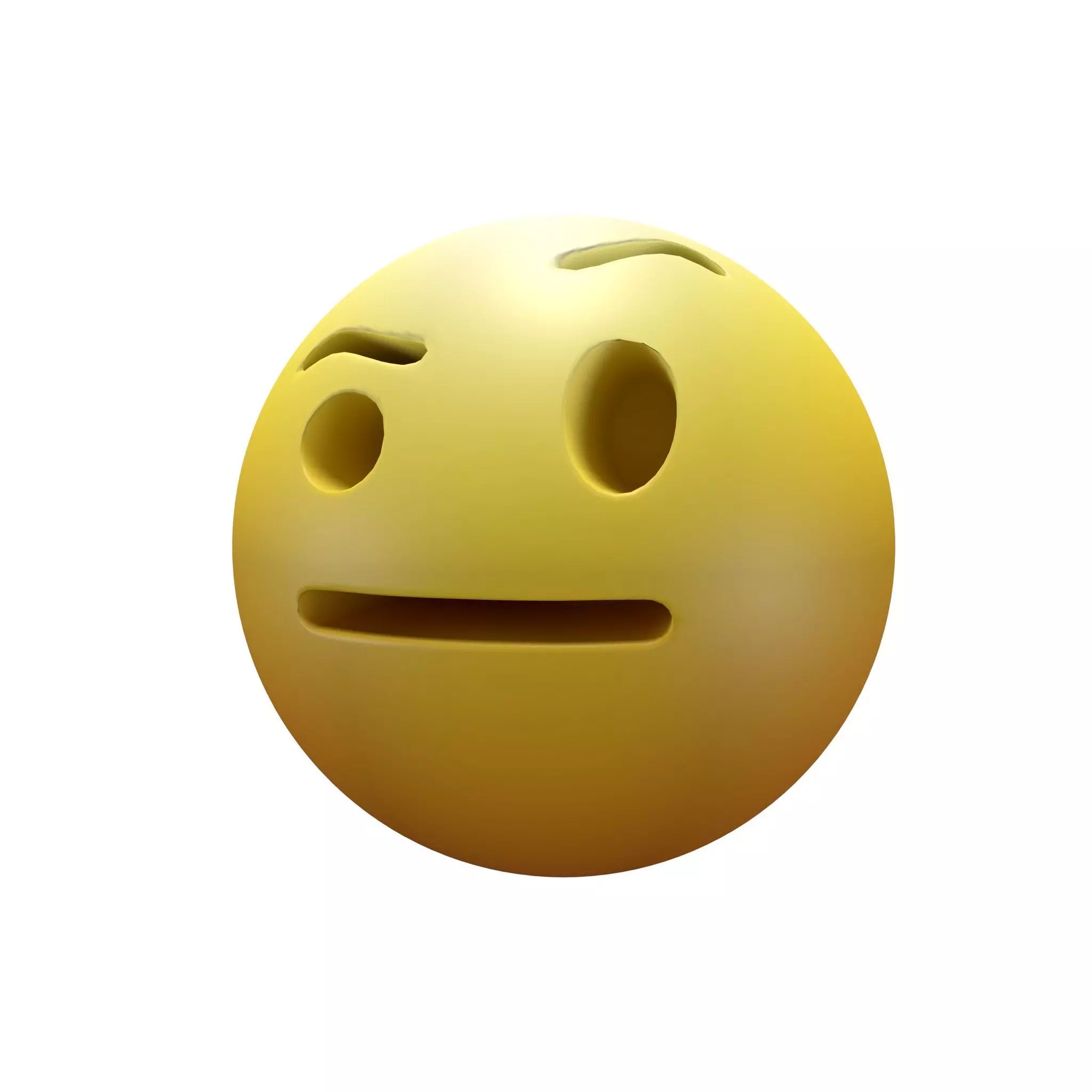 Face With Raised Eyebrow 06 Low-poly 3D model_0