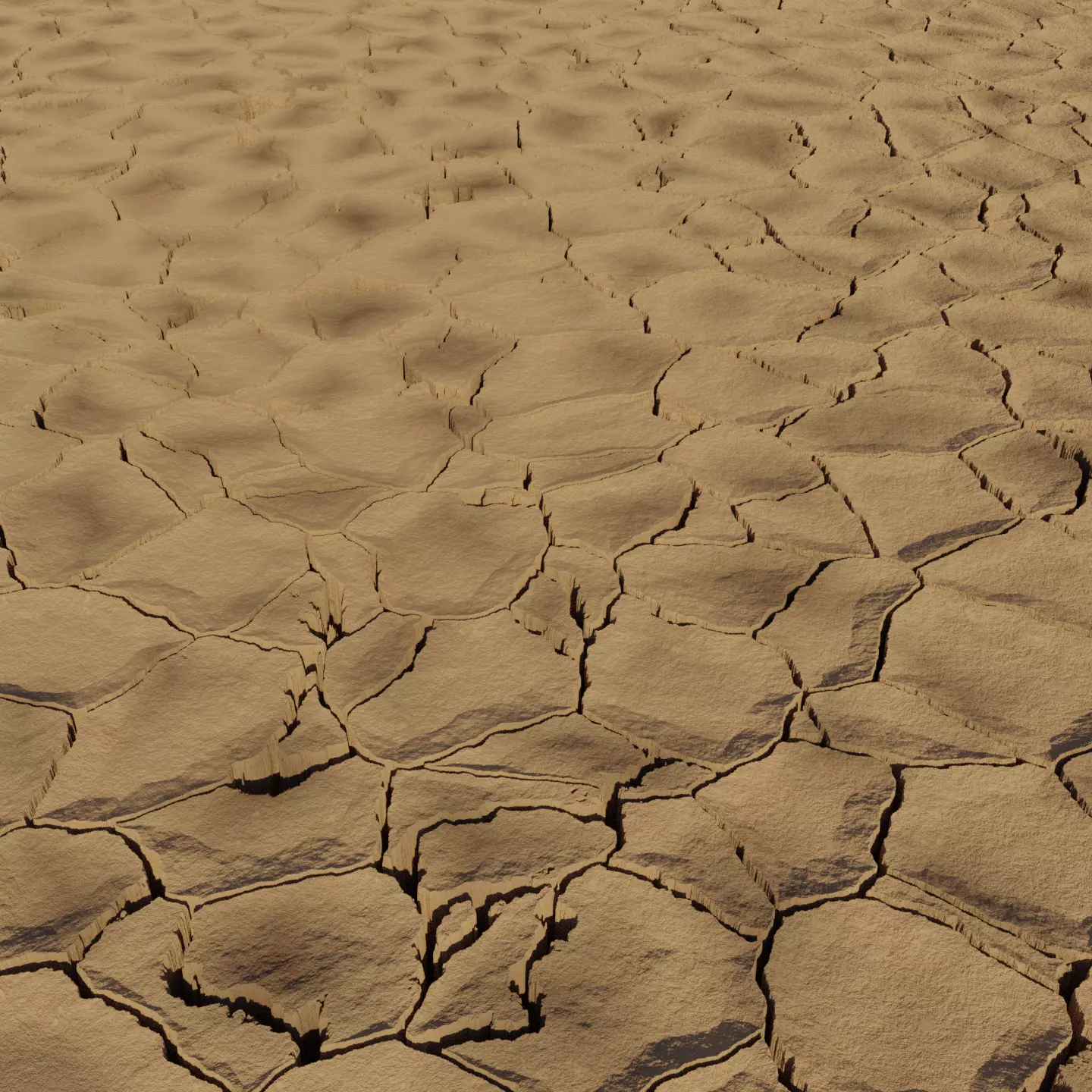 Procedural PBR Dry Desert Cracked Ground Material Texture Texture