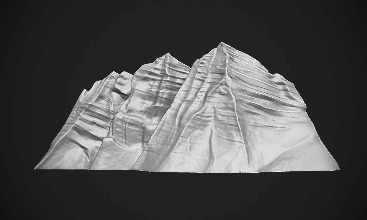 Mountains Bas Relief 3D print model_0