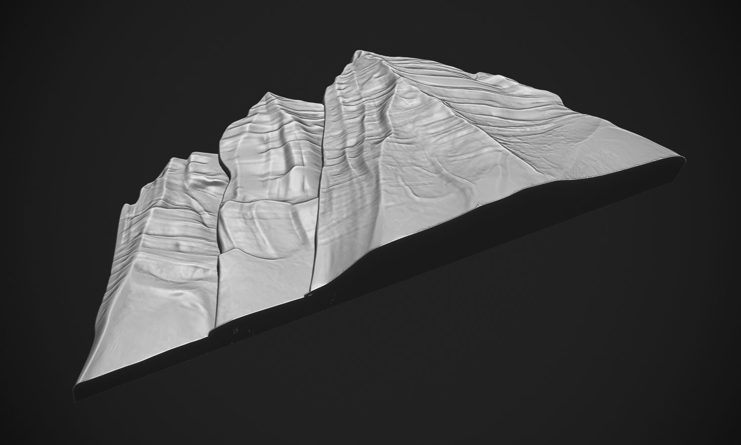 Mountains Bas Relief 3D print model_3