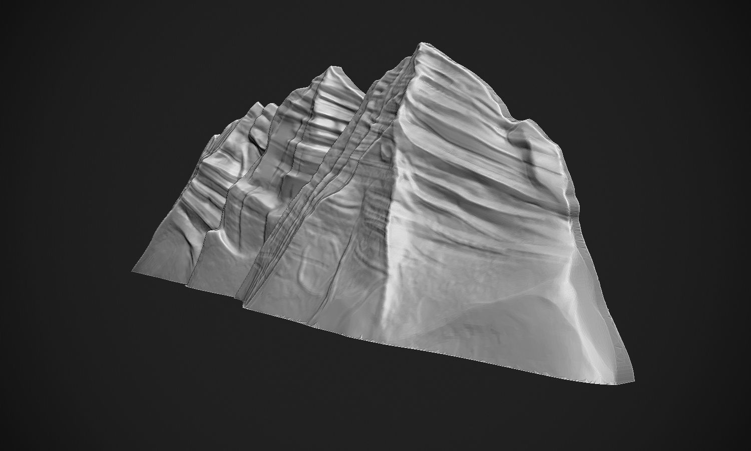Mountains Bas Relief 3D print model_2