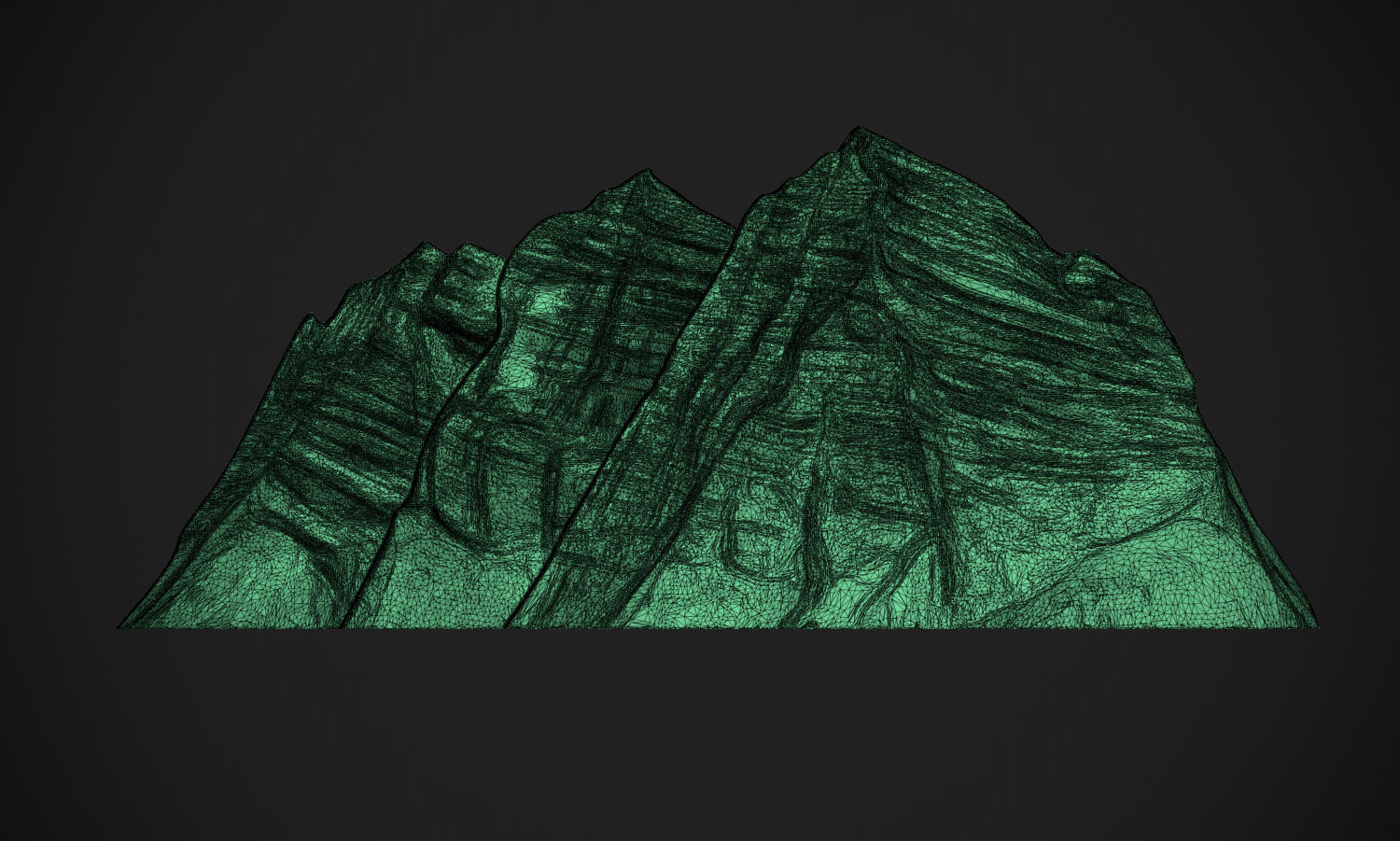 Mountains Bas Relief 3D print model_5