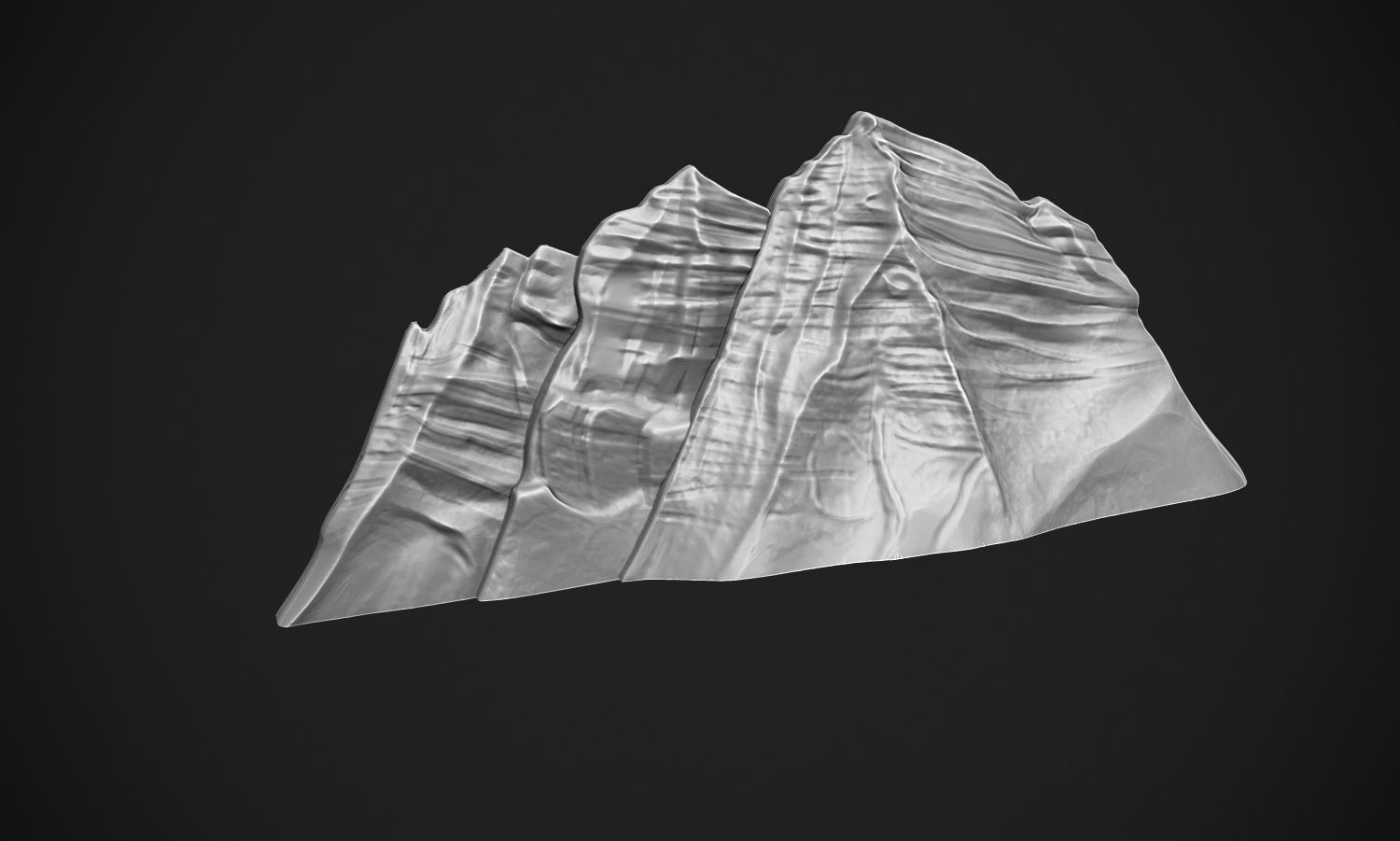 Mountains Bas Relief 3D print model_1