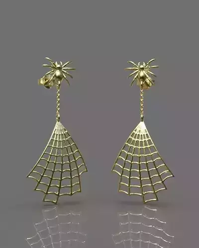 Spider web earrings