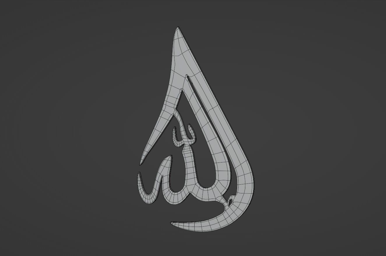 Arabic Wall Decor 01 3D model_4