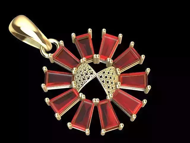 tapered baguette pendant stl verified 