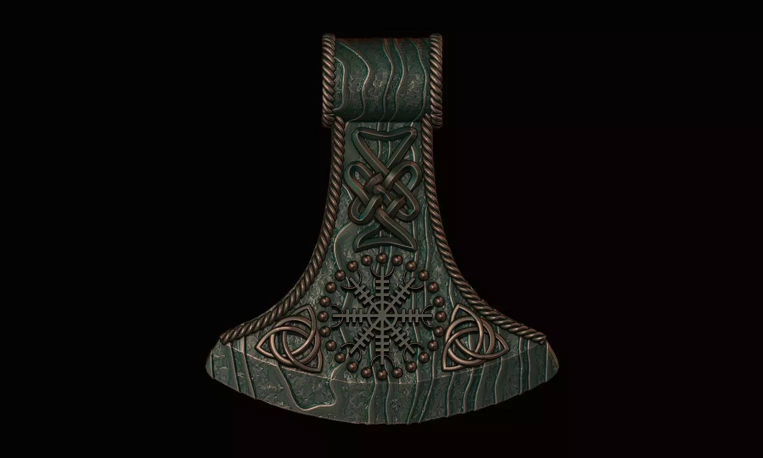 Axe pendant 3D print model_0