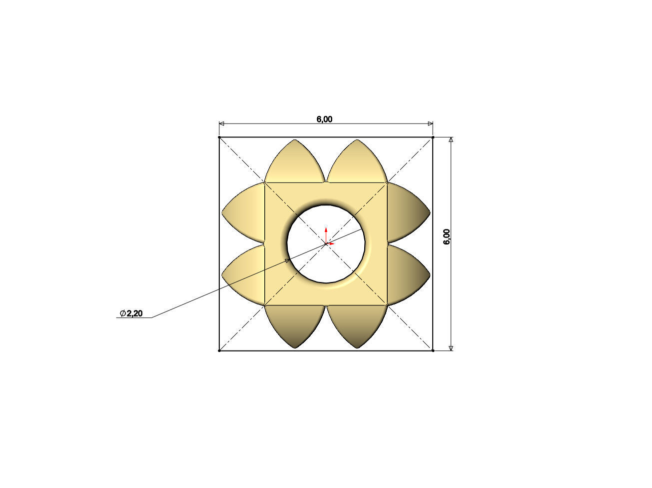 Double row studs square bracelet charm beads 3D print model_8