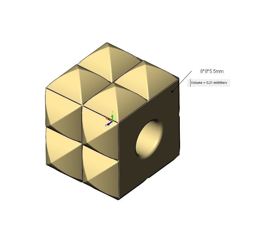 Double row studs square bracelet charm beads 3D print model_15