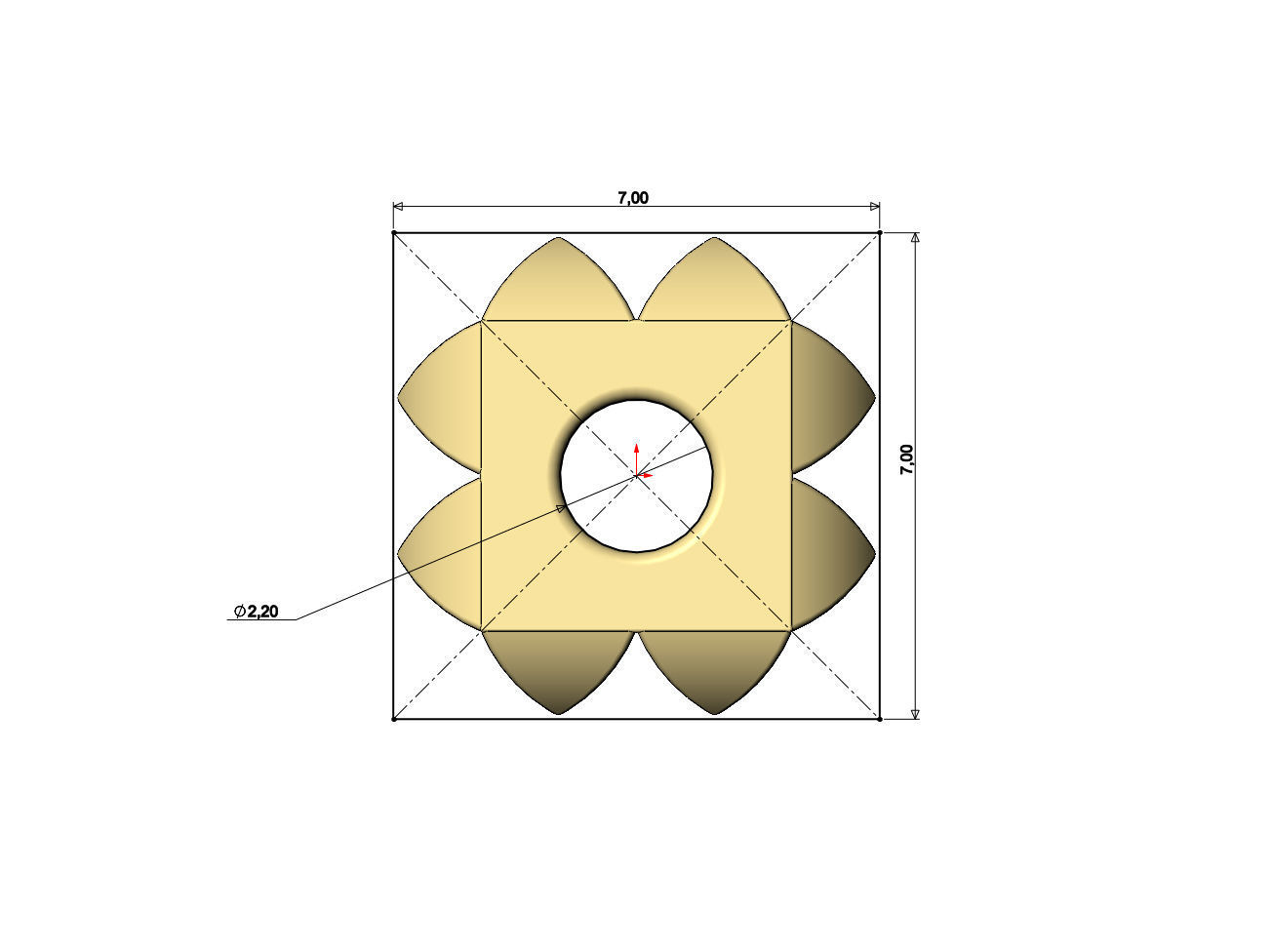 Double row studs square bracelet charm beads 3D print model_7