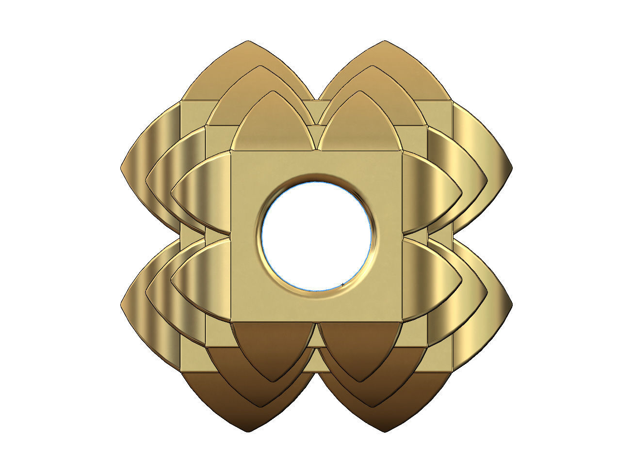 Double row studs square bracelet charm beads 3D print model_3