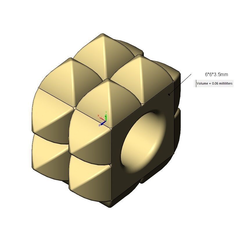 Double row studs square bracelet charm beads 3D print model_11