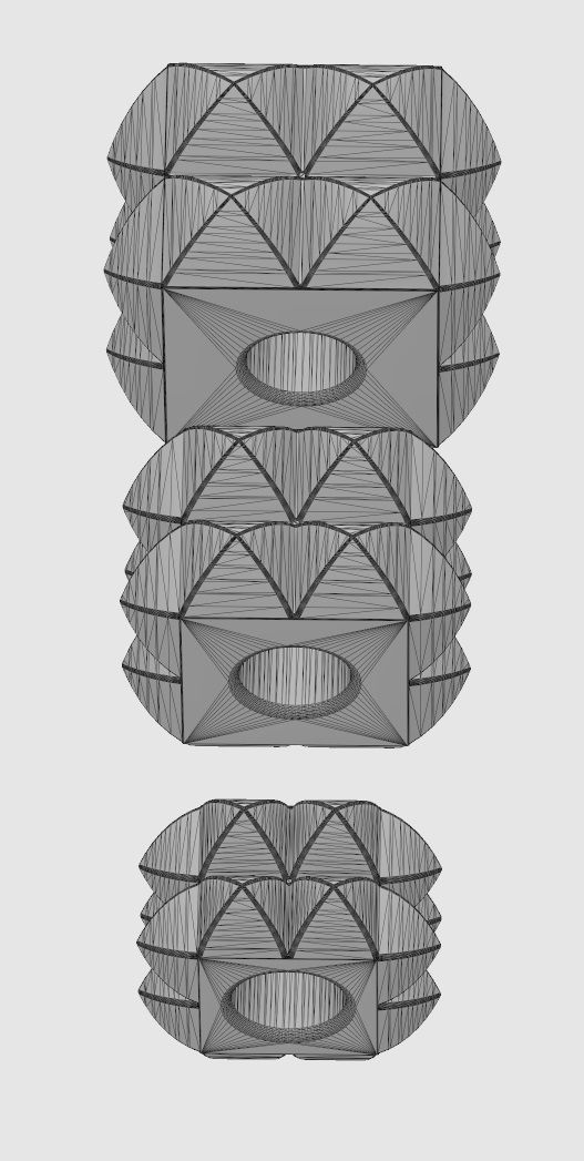 Double row studs square bracelet charm beads 3D print model_14