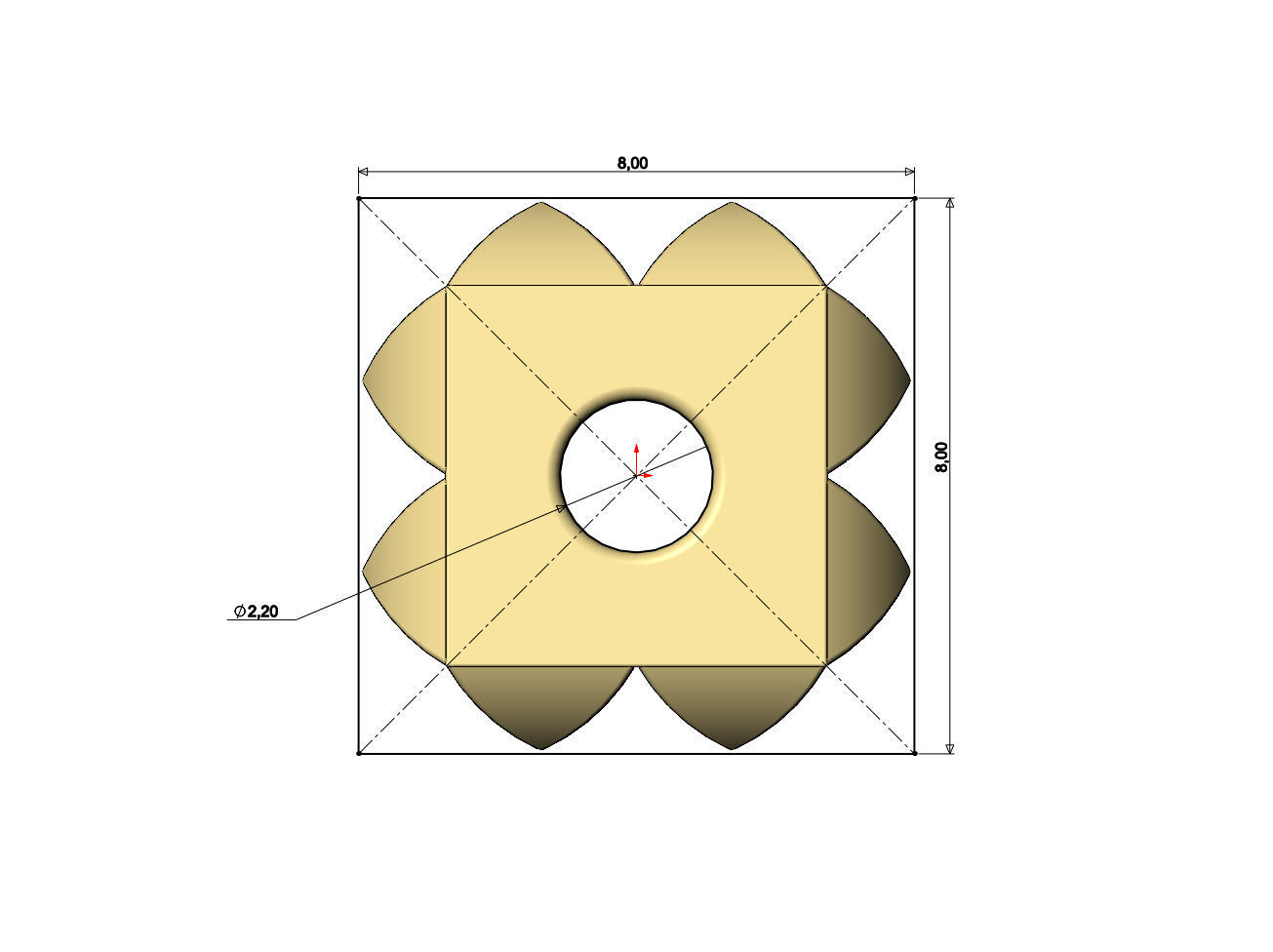 Double row studs square bracelet charm beads 3D print model_6
