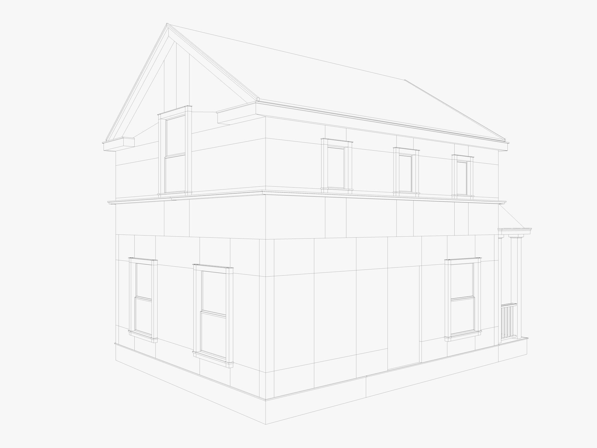 House Collection 24 Low Poly 3D model_16