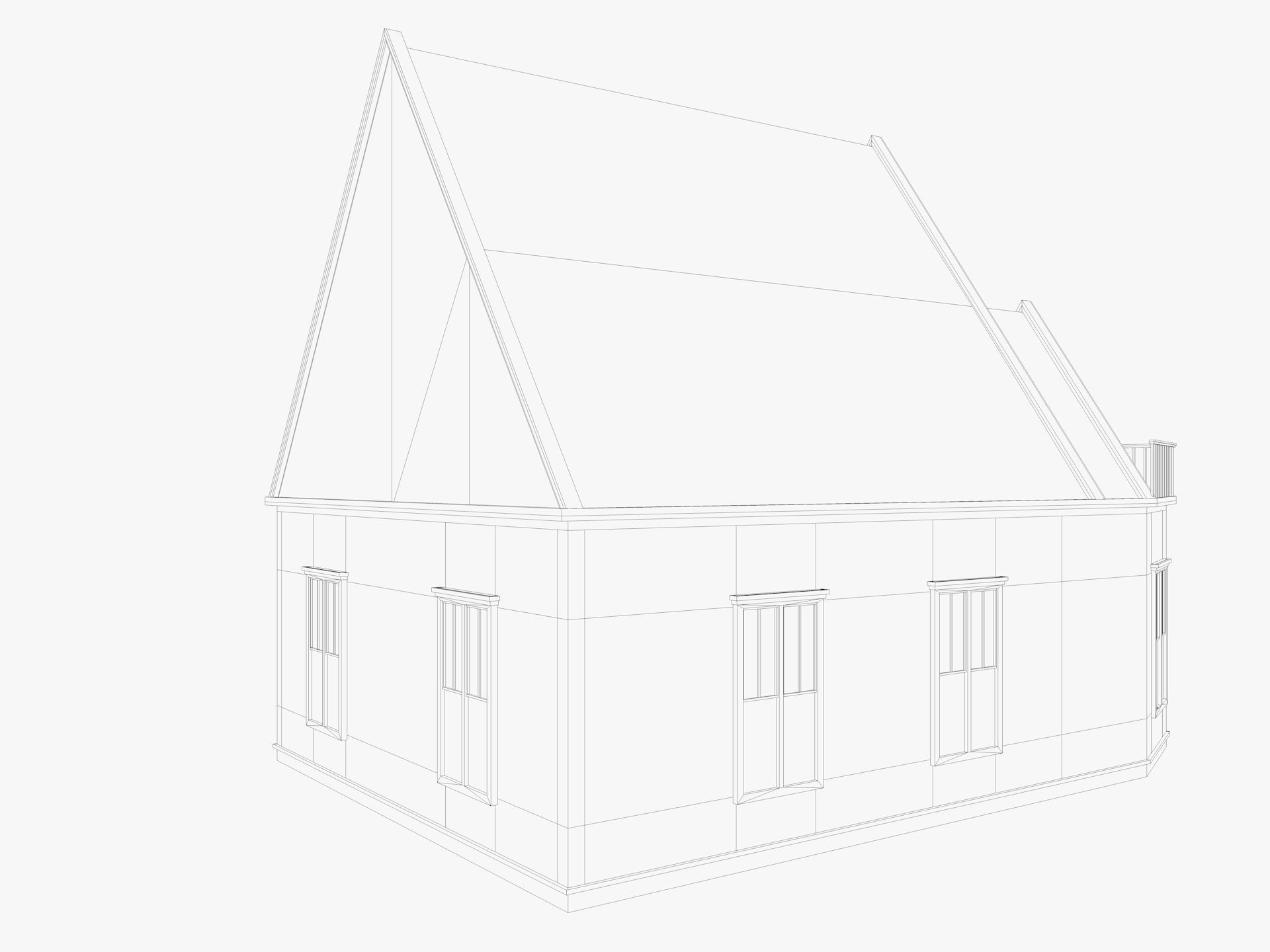 House Collection 24 Low Poly 3D model_32