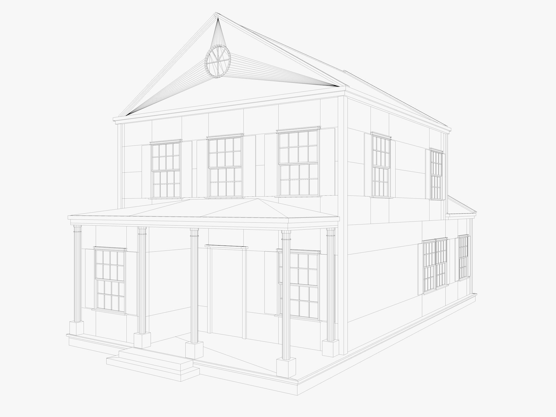 House Collection 24 Low Poly 3D model_7