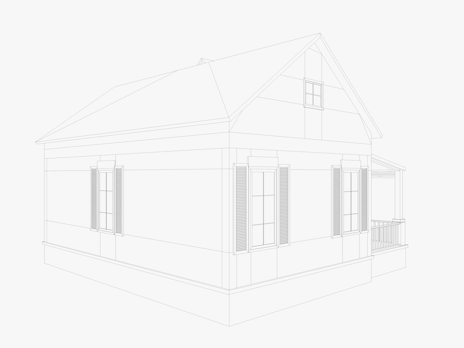 House Collection 24 Low Poly 3D model_44