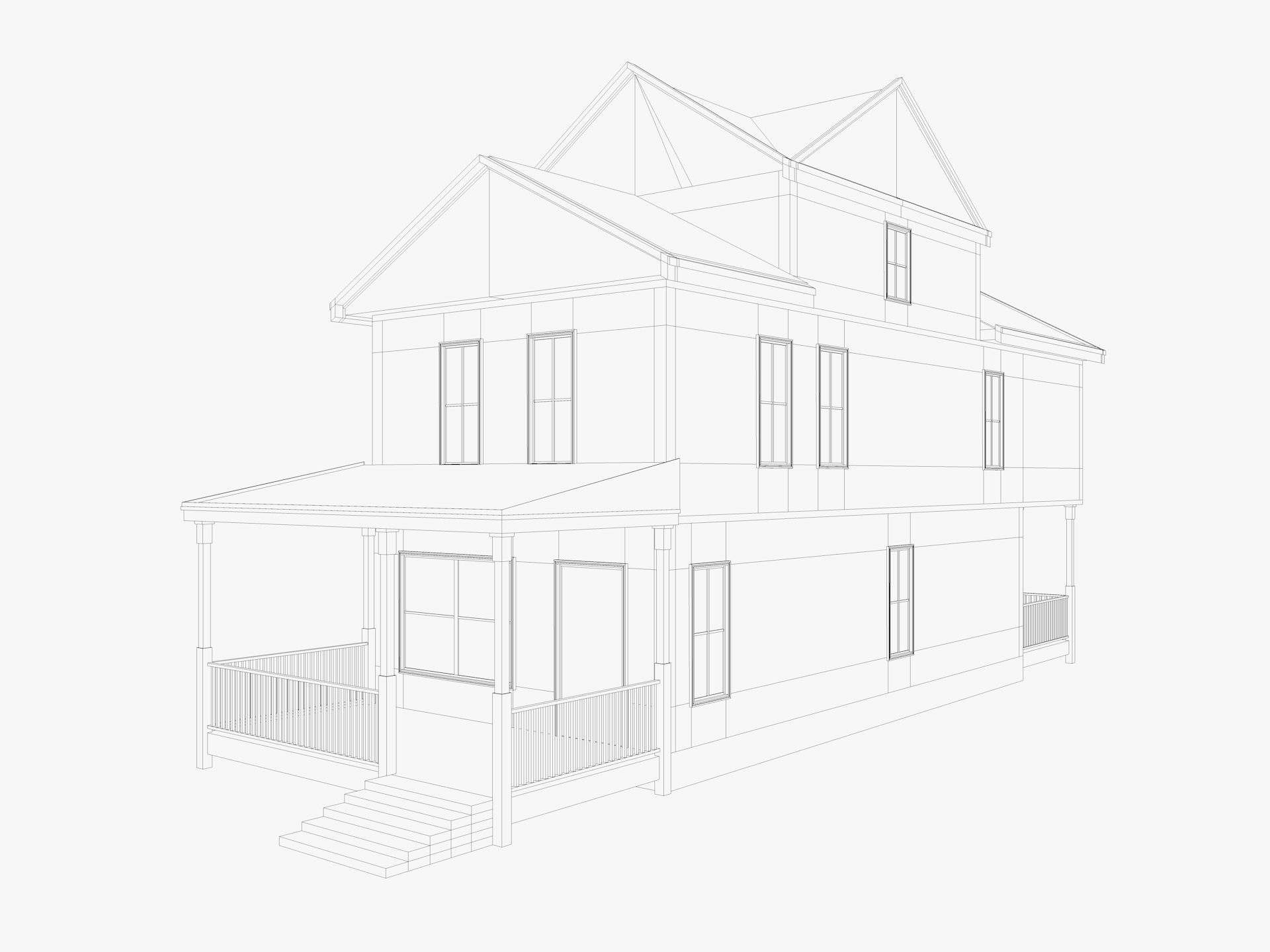 House Collection 24 Low Poly 3D model_19