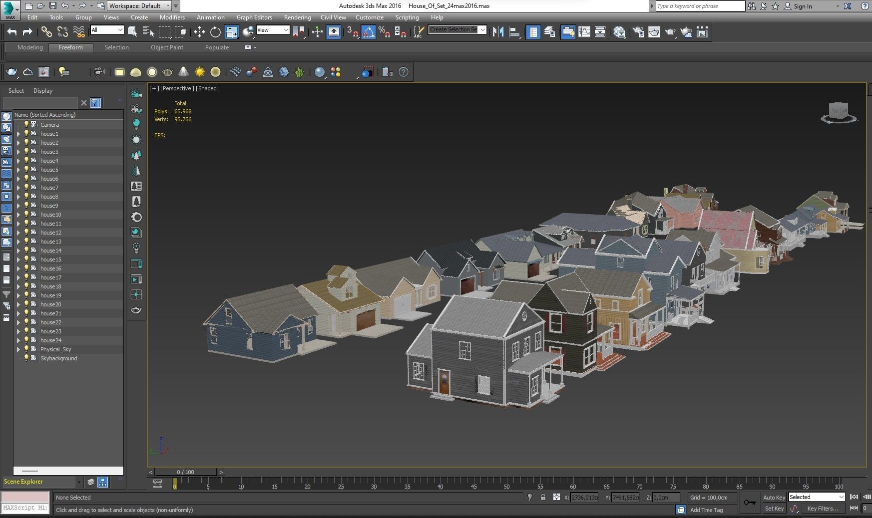 House Collection 24 Low Poly 3D model_105