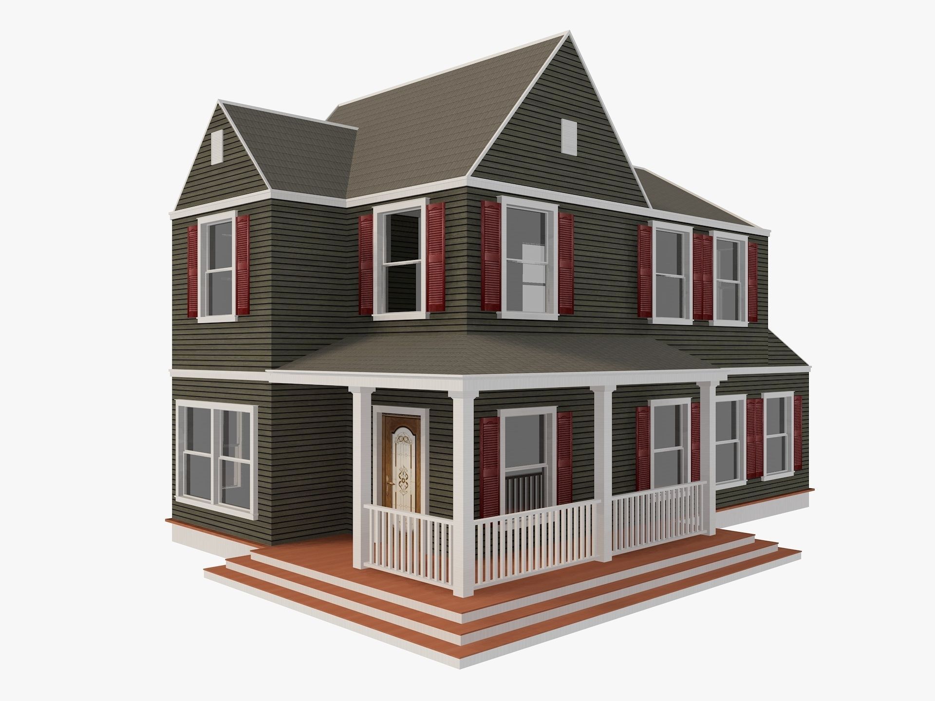 House Collection 24 Low Poly 3D model_10