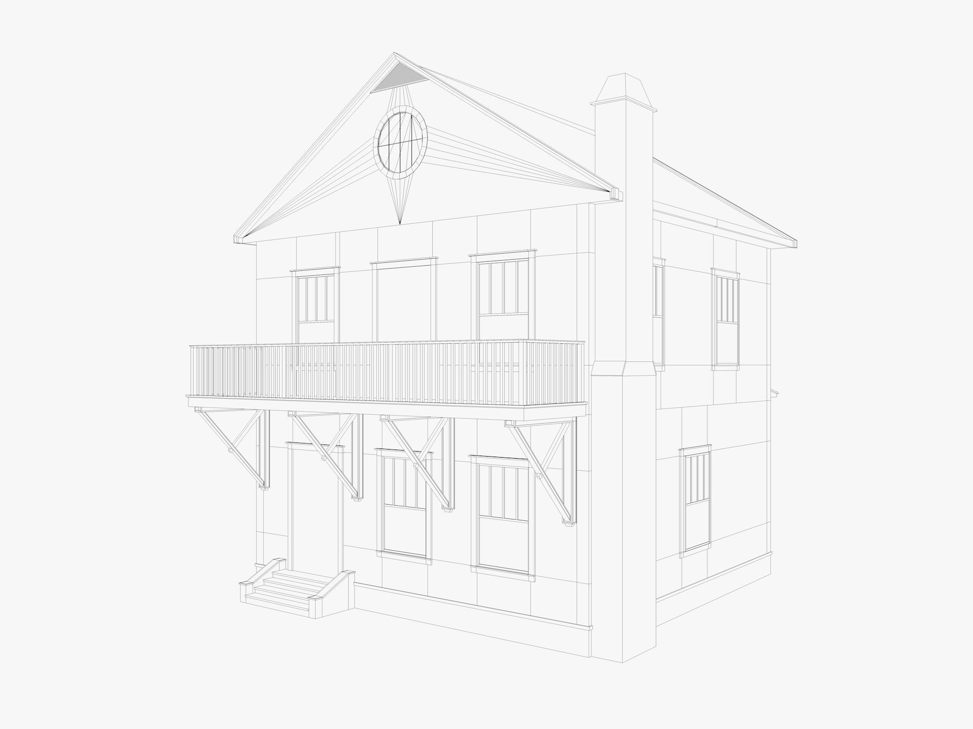 House Collection 24 Low Poly 3D model_23