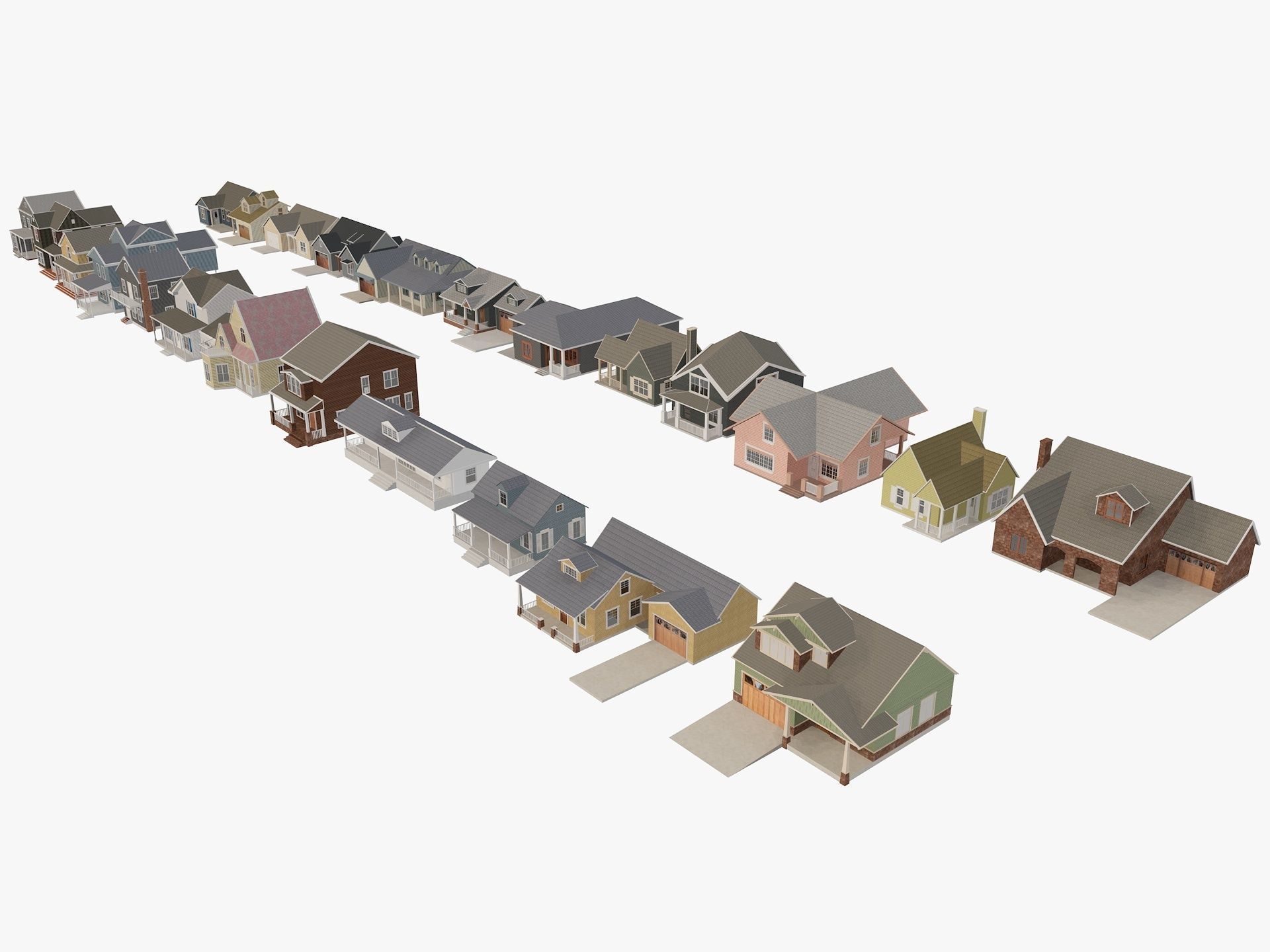 House Collection 24 Low Poly 3D model_1