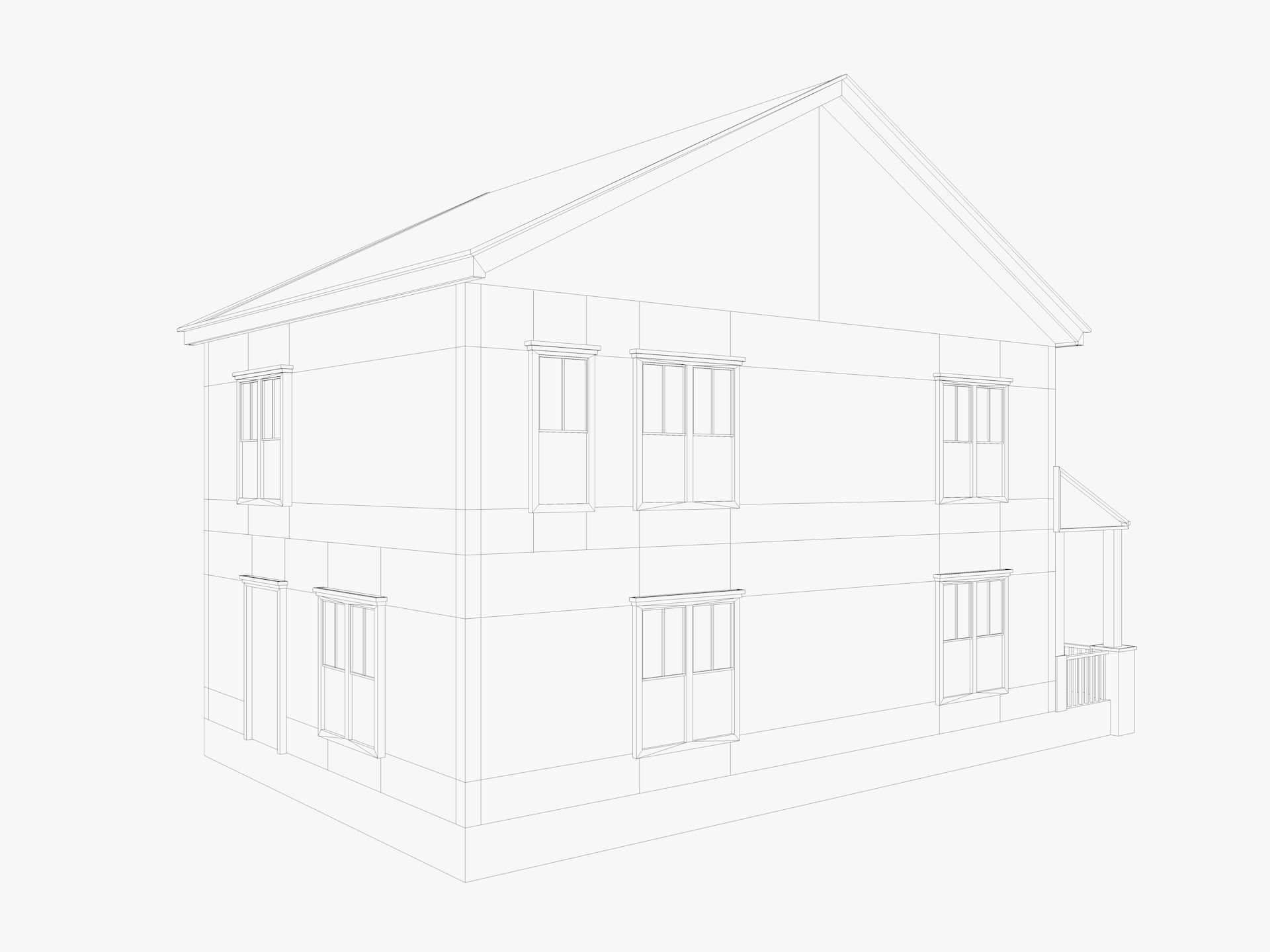 House Collection 24 Low Poly 3D model_36