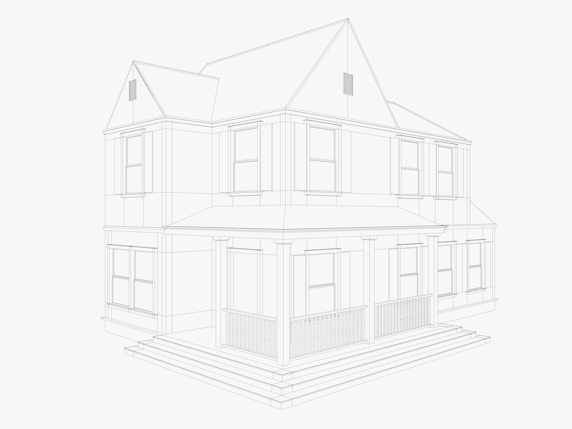 House Collection 24 Low Poly 3D model_11