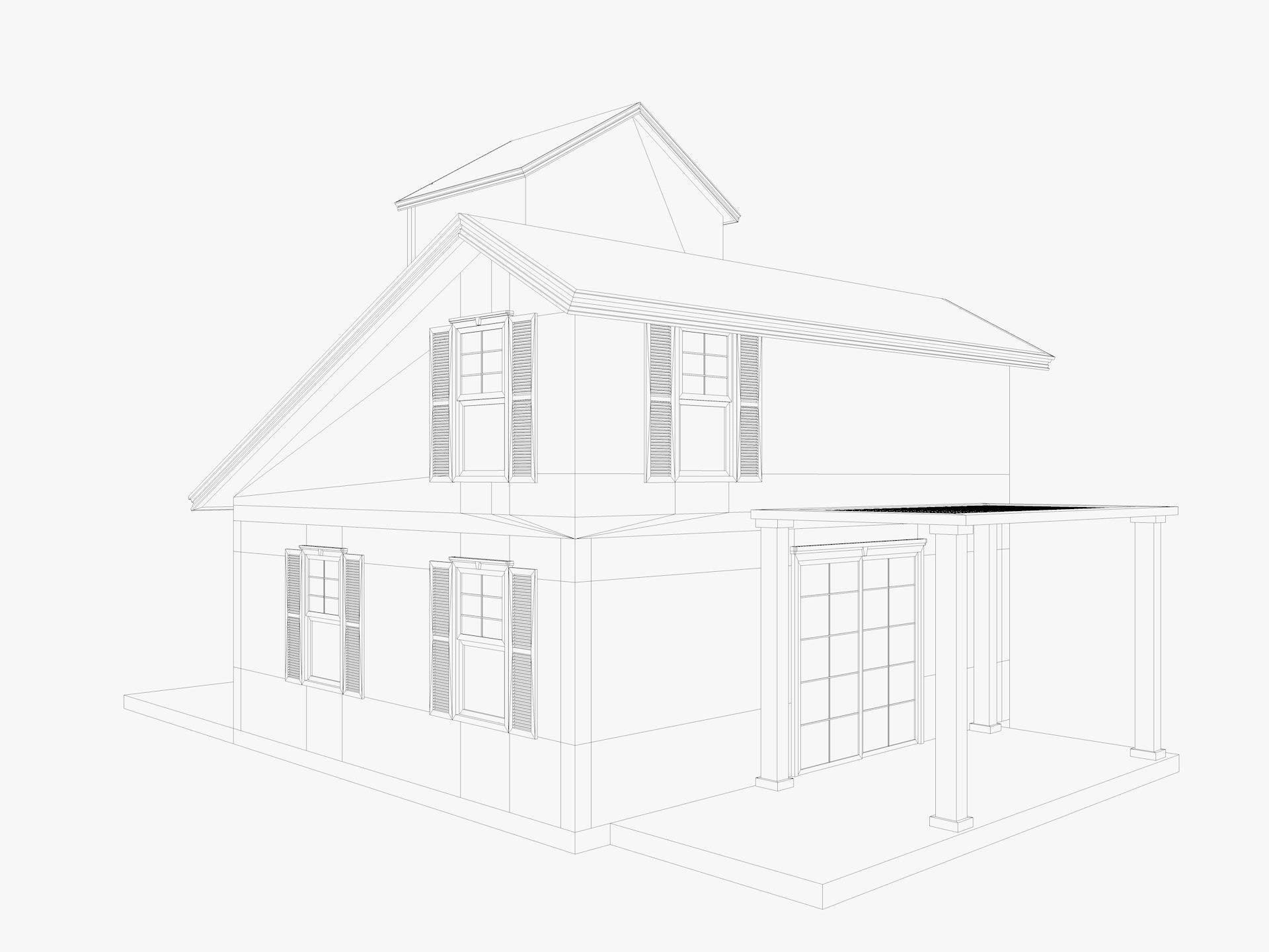 House Collection 24 Low Poly 3D model_60