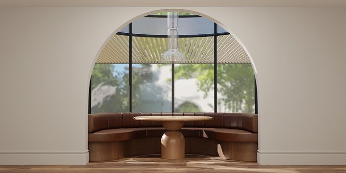 Round Nook Scene with Bell Table 3D model
