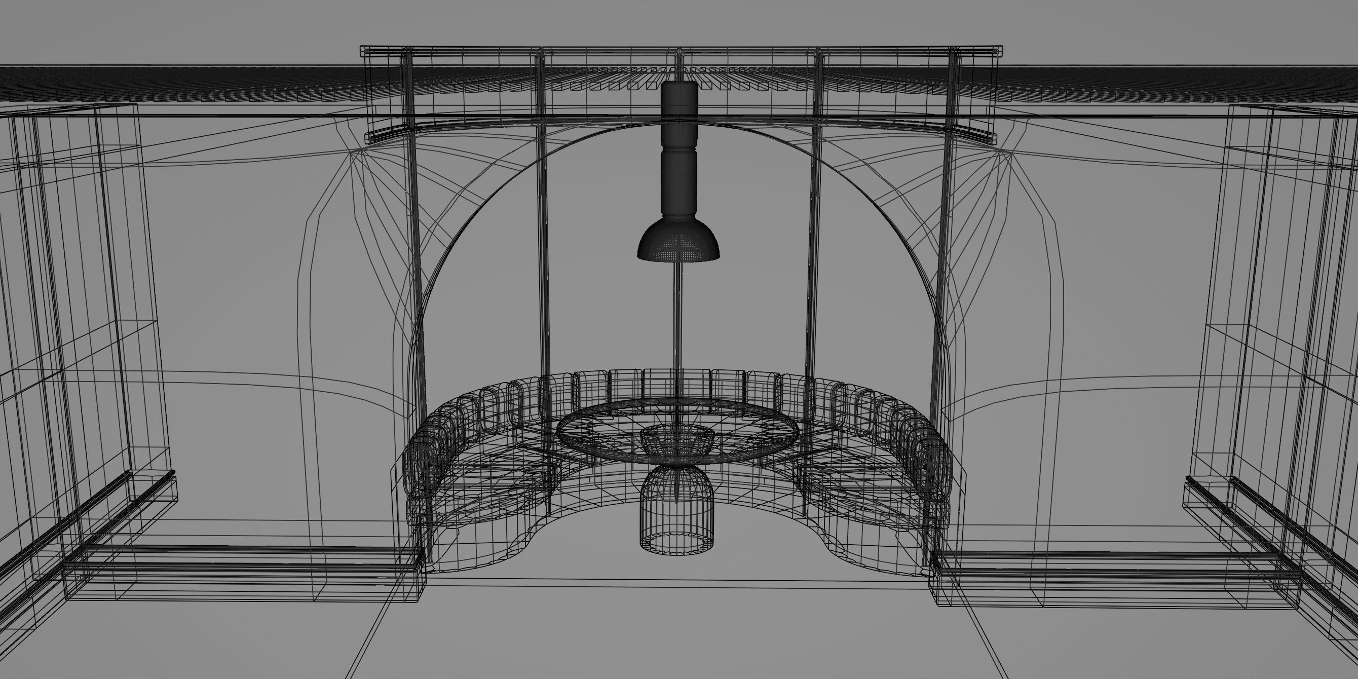 Round Nook Scene with Bell Table 3D model_5