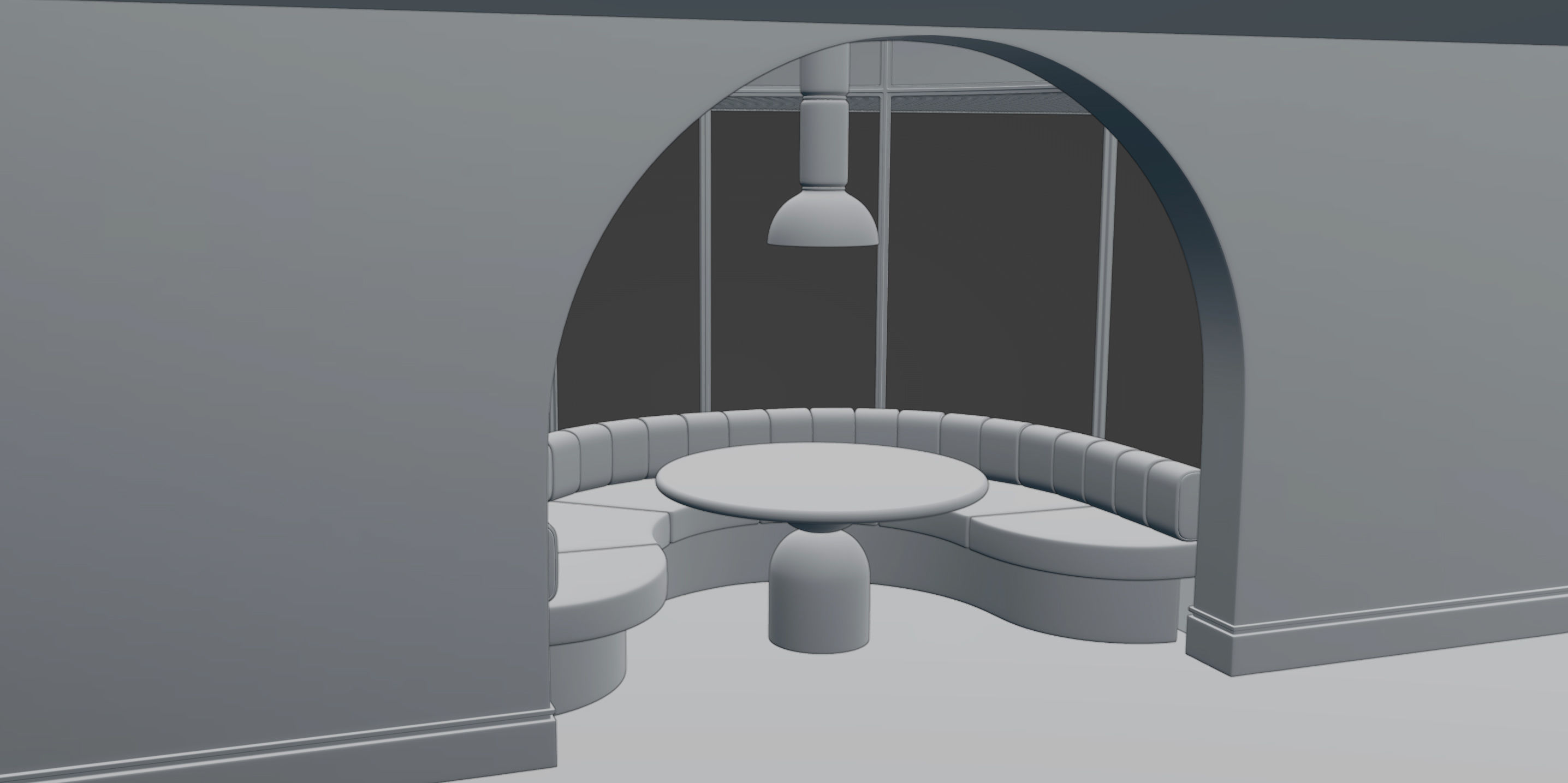 Round Nook Scene with Bell Table 3D model_3