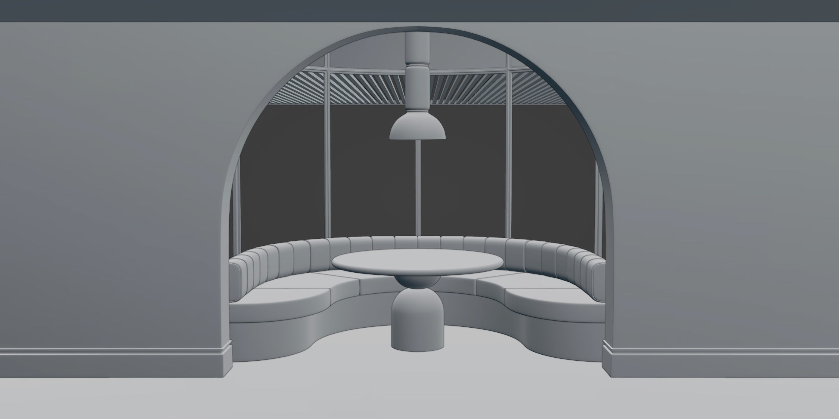 Round Nook Scene with Bell Table 3D model_2