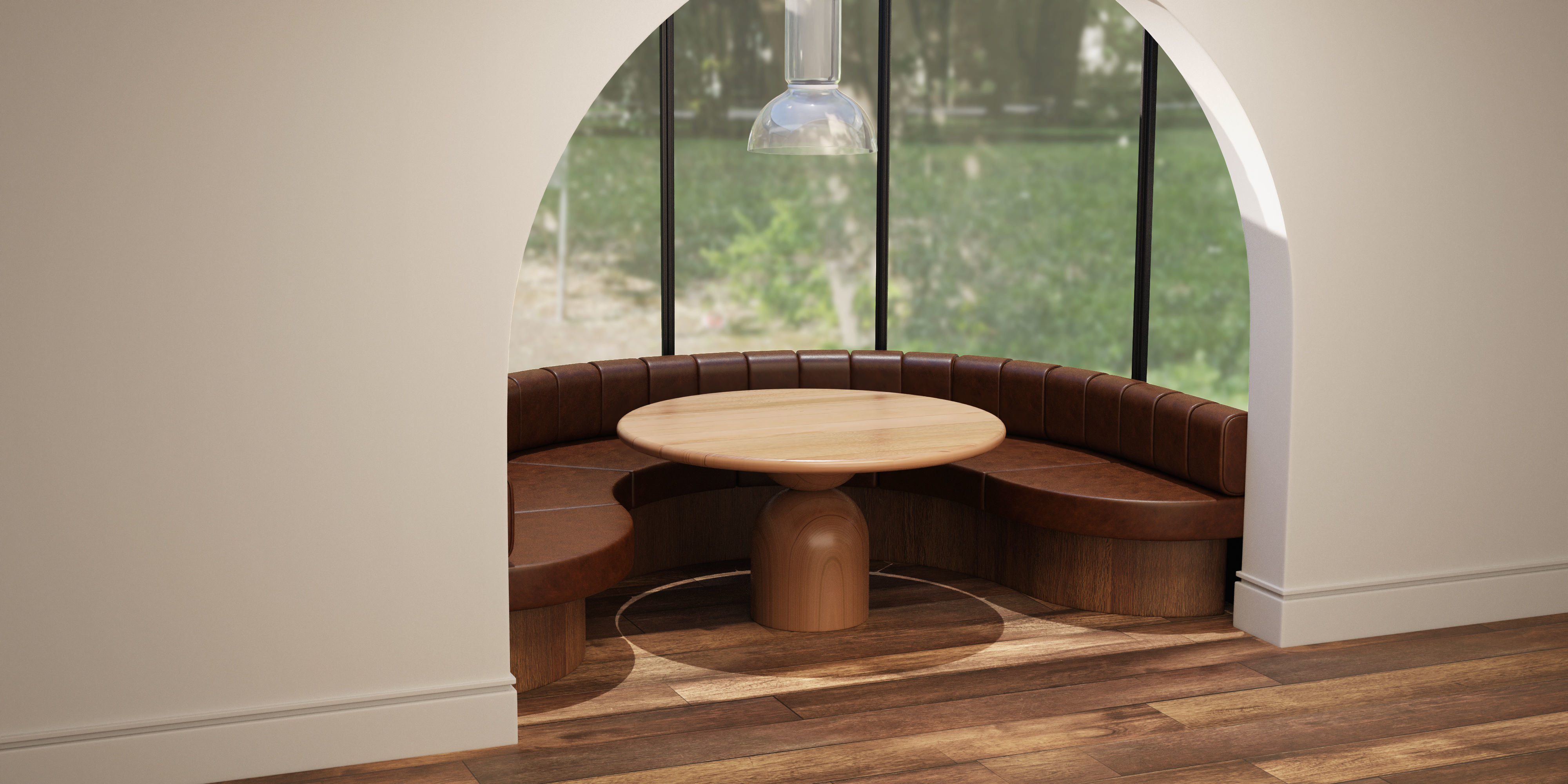 Round Nook Scene with Bell Table 3D model_1