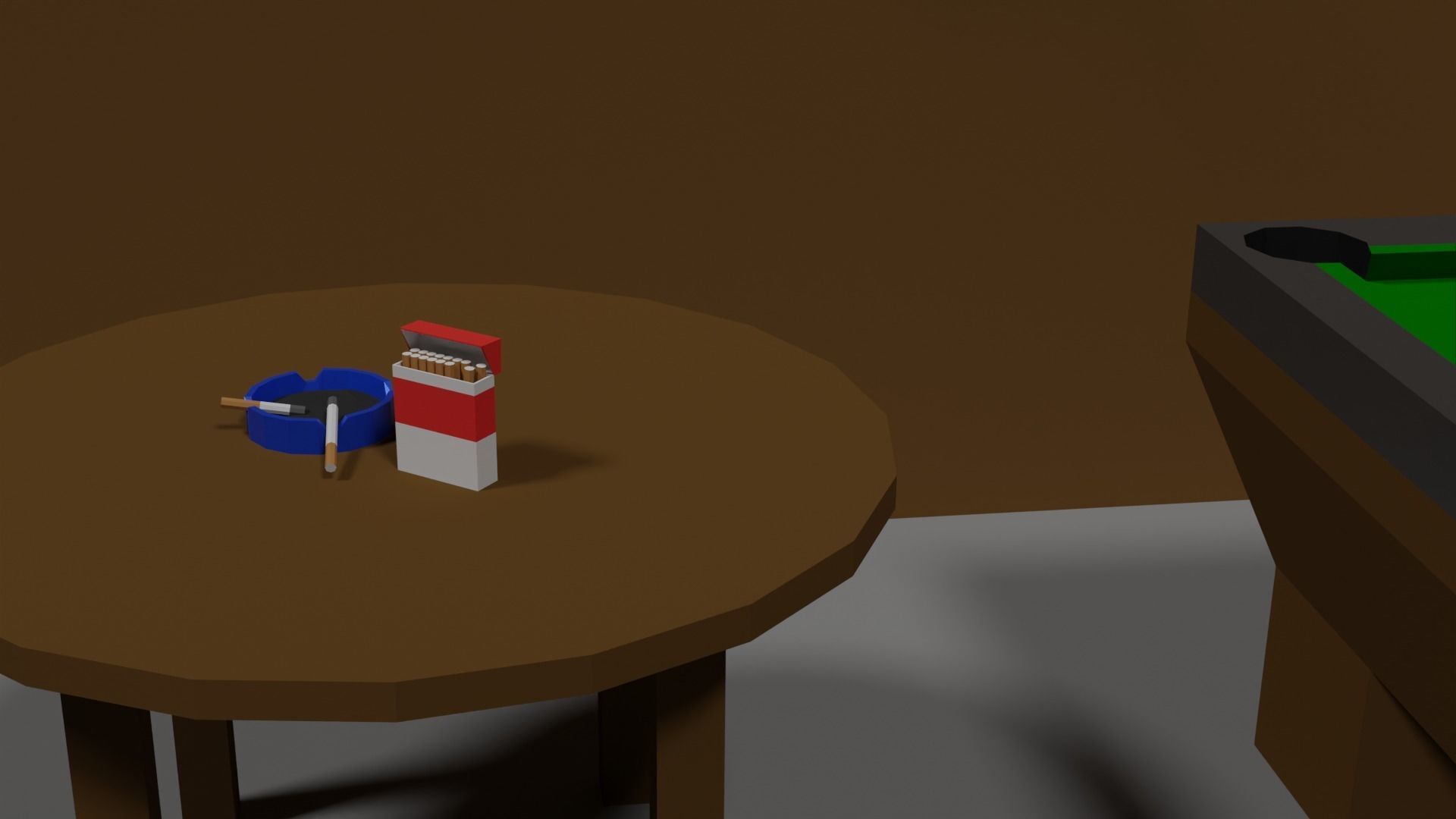 Lowpoly Hobbyroom pool table and dart board 3D model_24