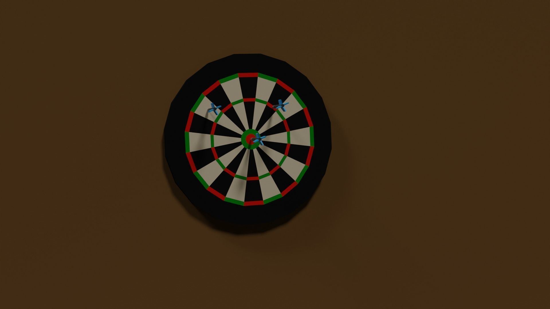 Lowpoly Hobbyroom pool table and dart board 3D model_29