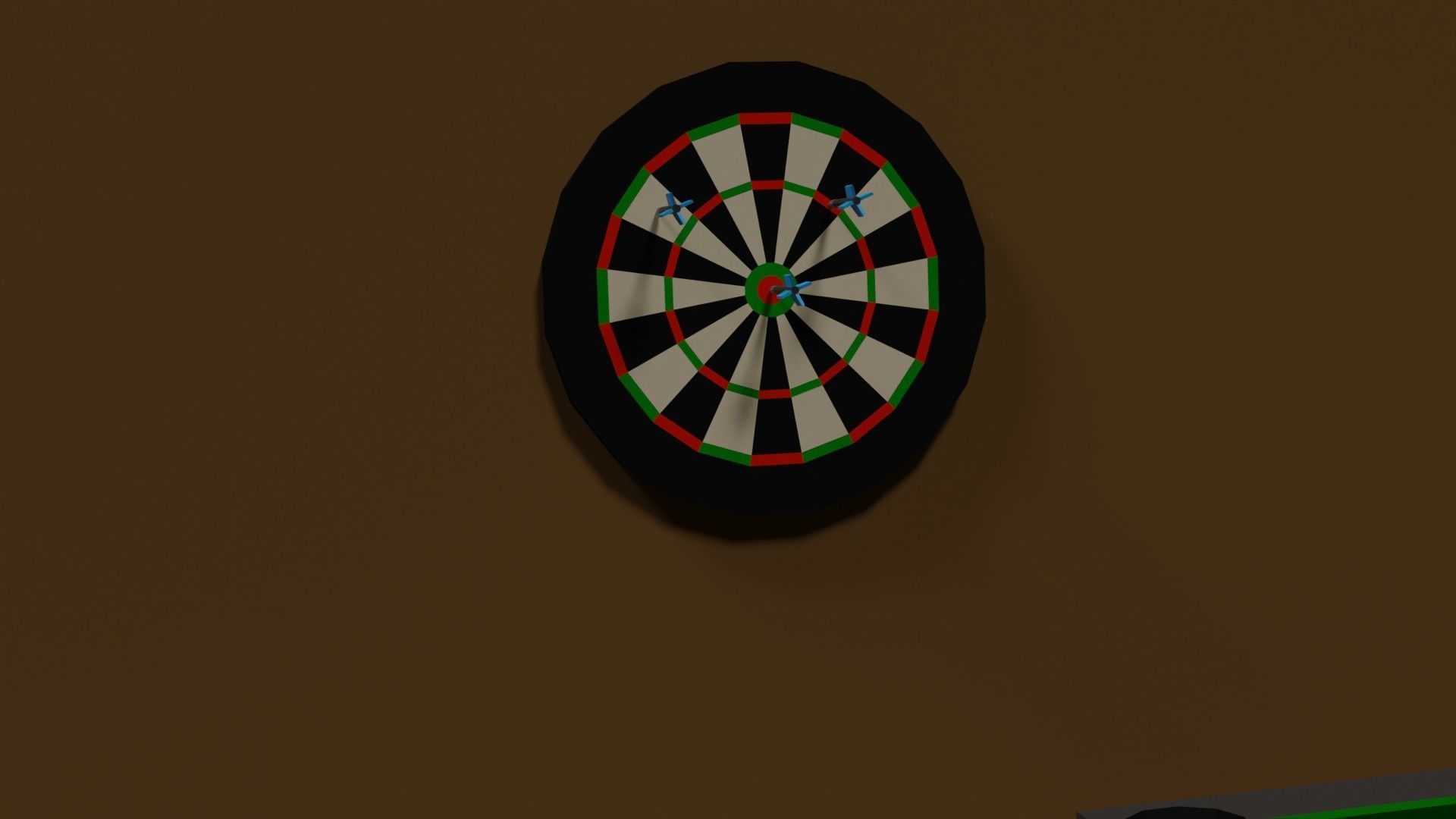 Lowpoly Hobbyroom pool table and dart board 3D model_28