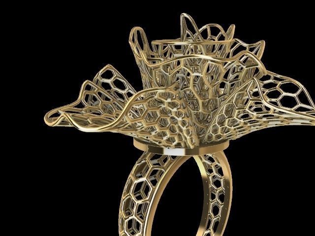 bee comb jali ring stl verified 3D print model_5
