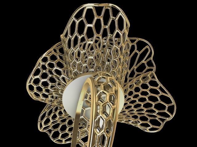 bee comb jali ring stl verified 3D print model_13