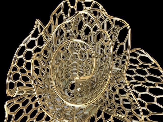 bee comb jali ring stl verified 3D print model_15