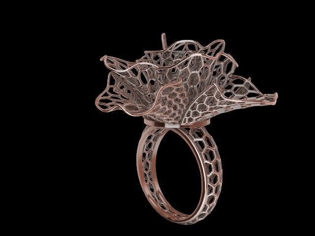 bee comb jali ring stl verified 3D print model_1